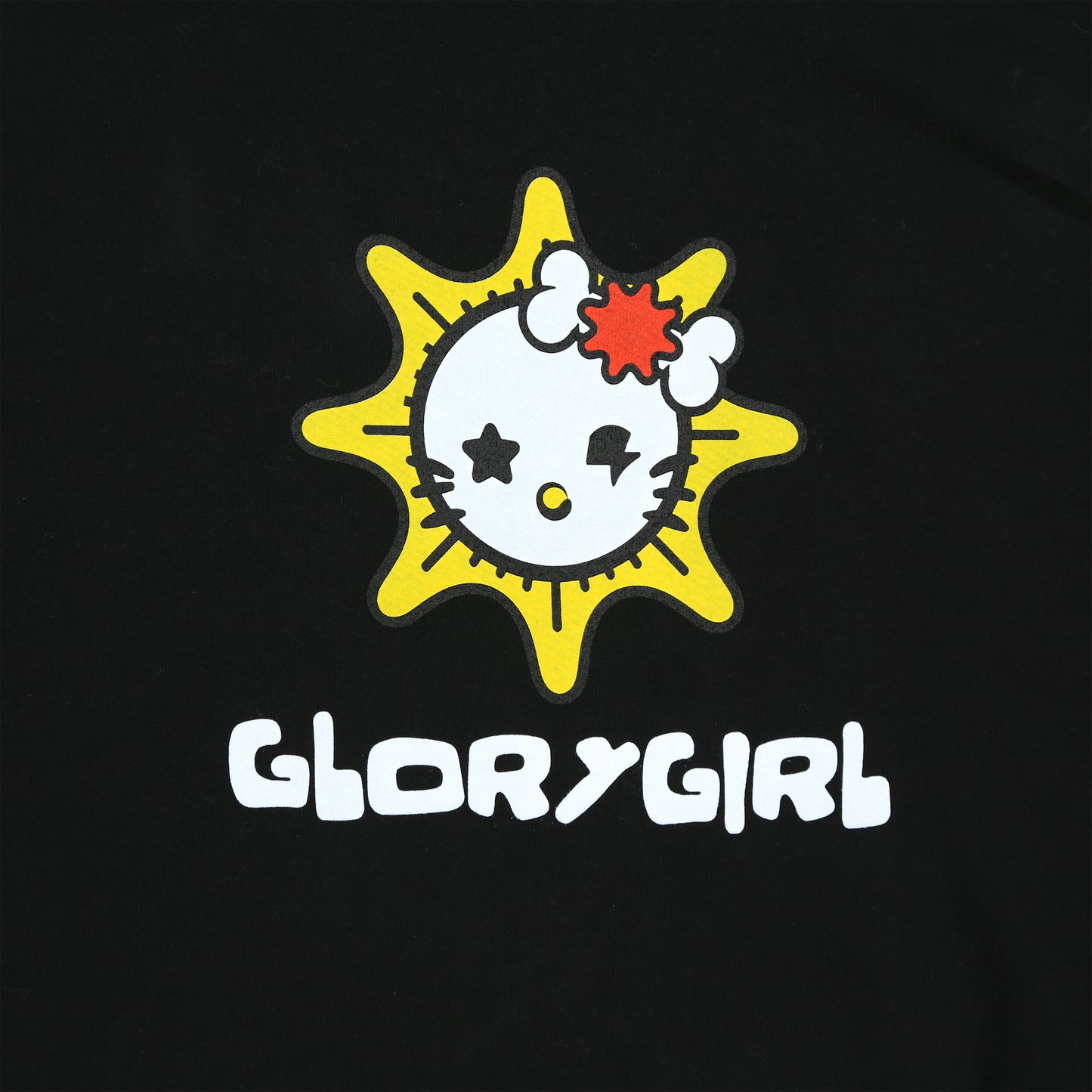 Glo Kitty Crop Hoodie (Black)