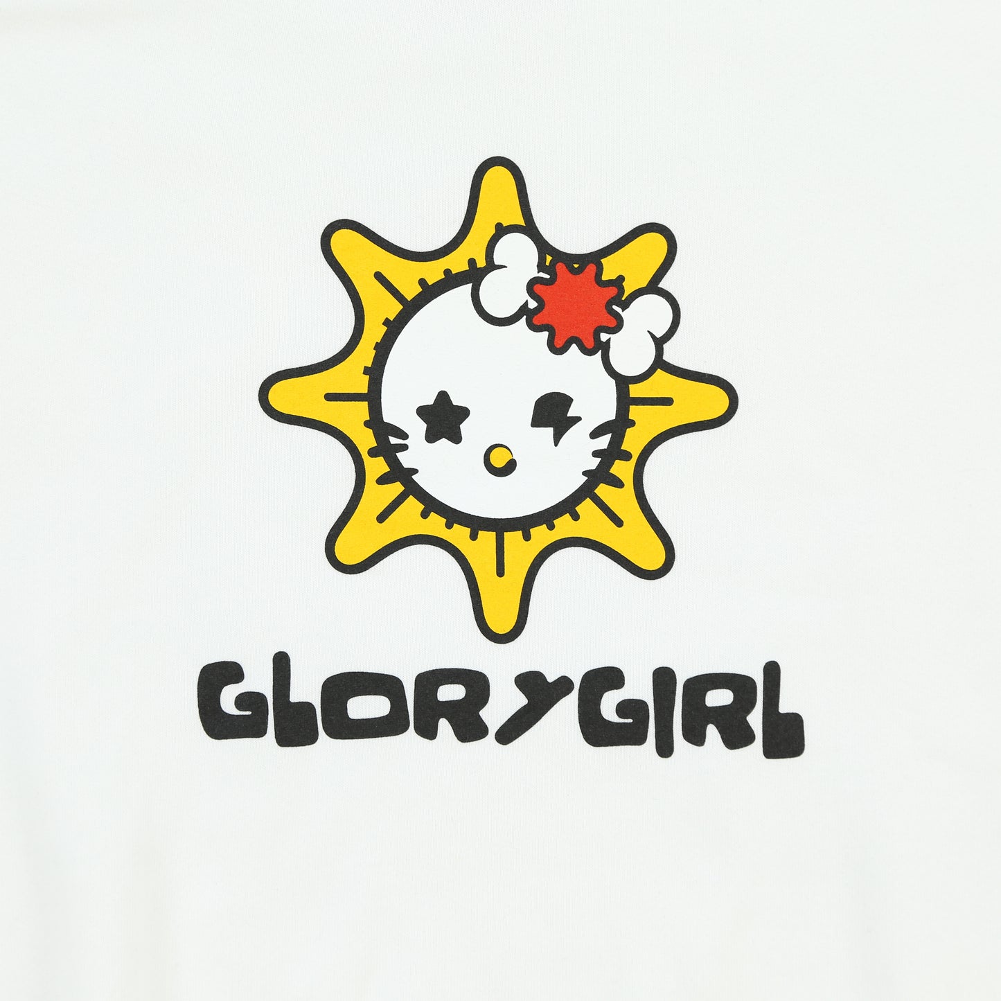Glo Kitty Crop Hoodie (White)