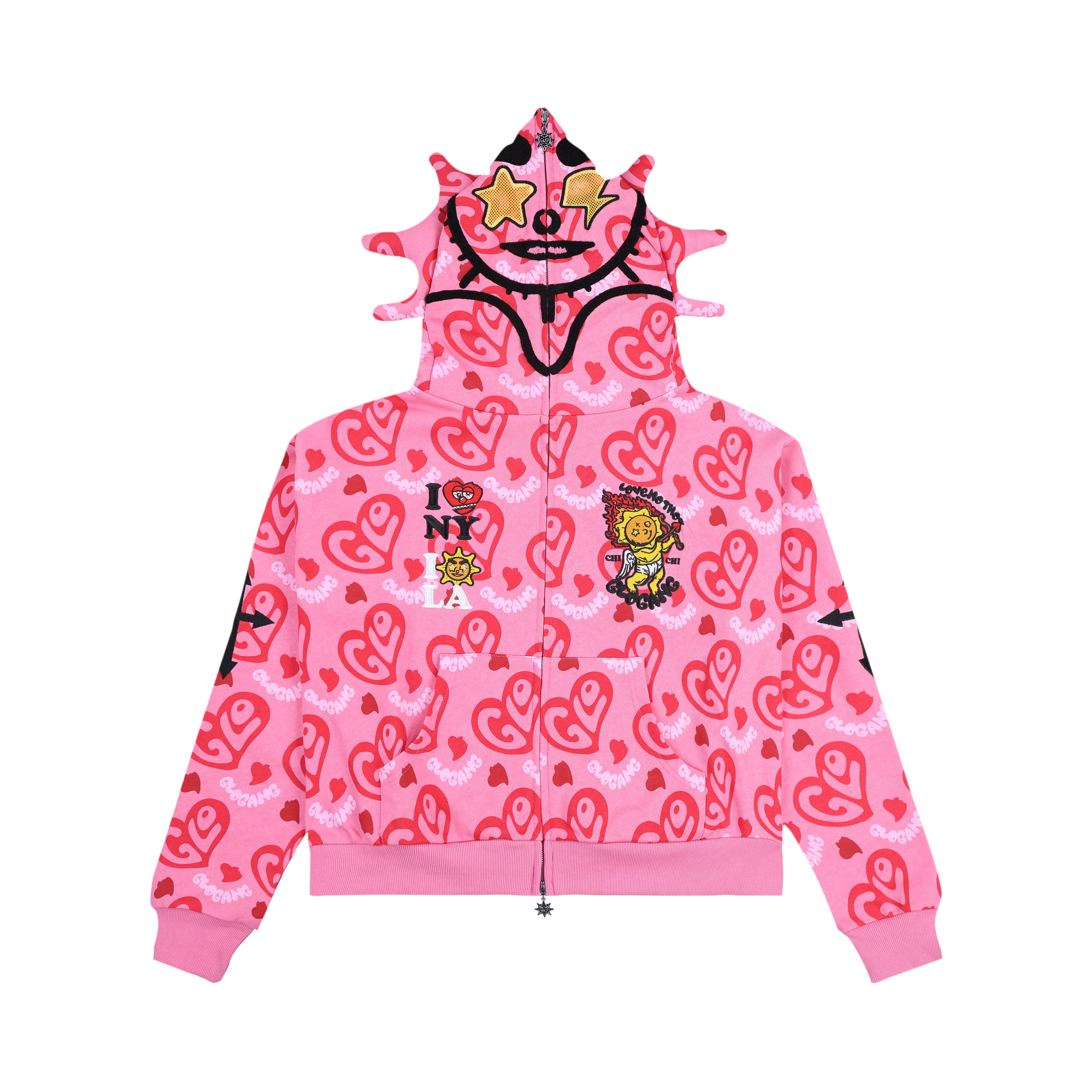 glo gang gear I Heart Glo Full Zip Hoodie (Pink)