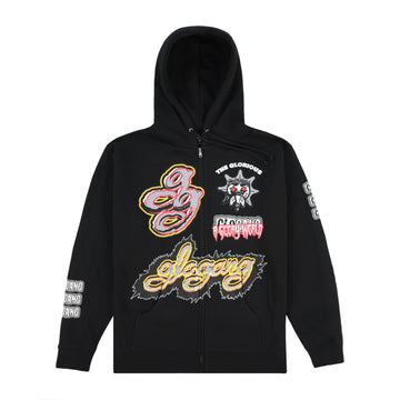 Scattered Glo Zip Up Hoodie (Black)