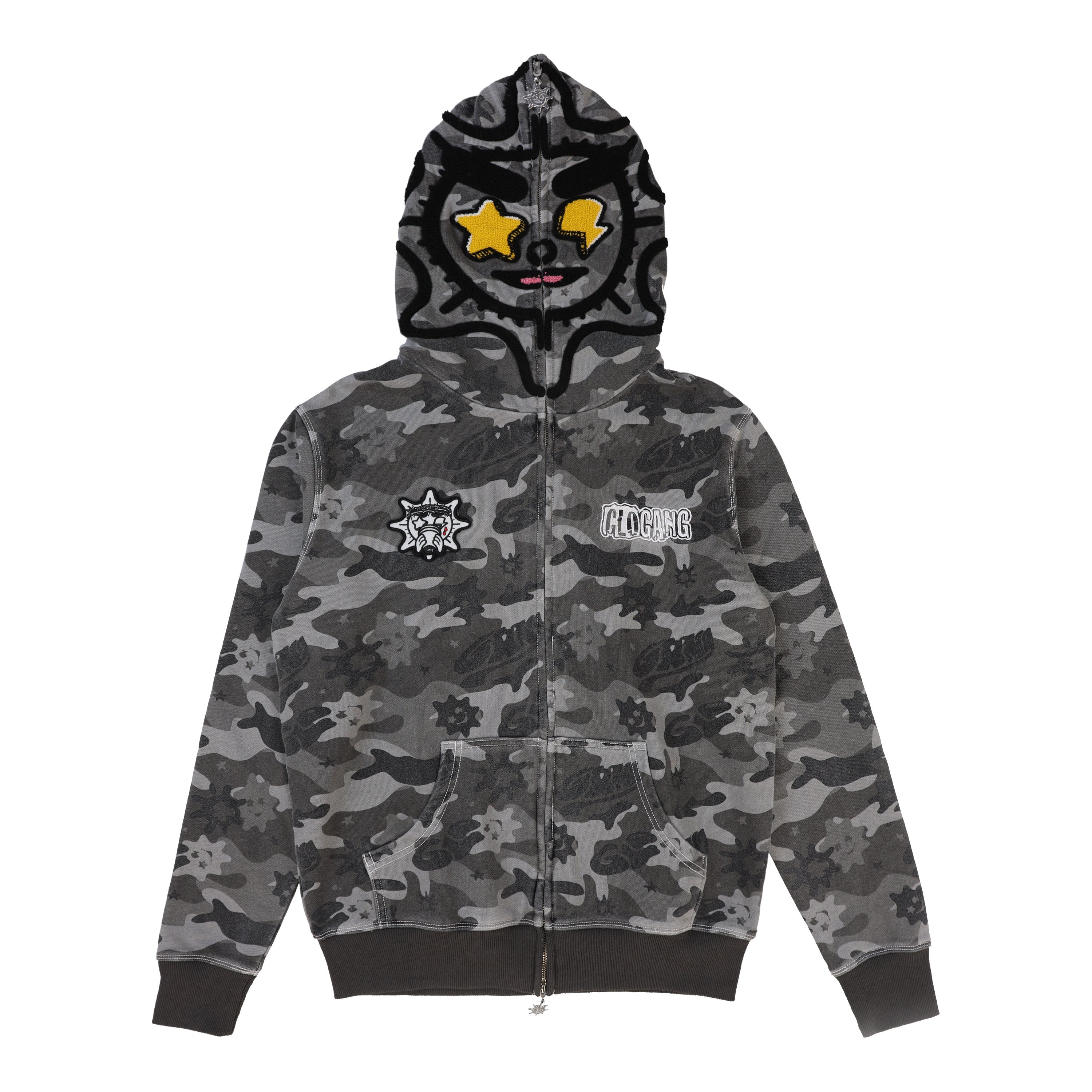 The Glory Full Zip Hoodie (Grey Wash Camo)