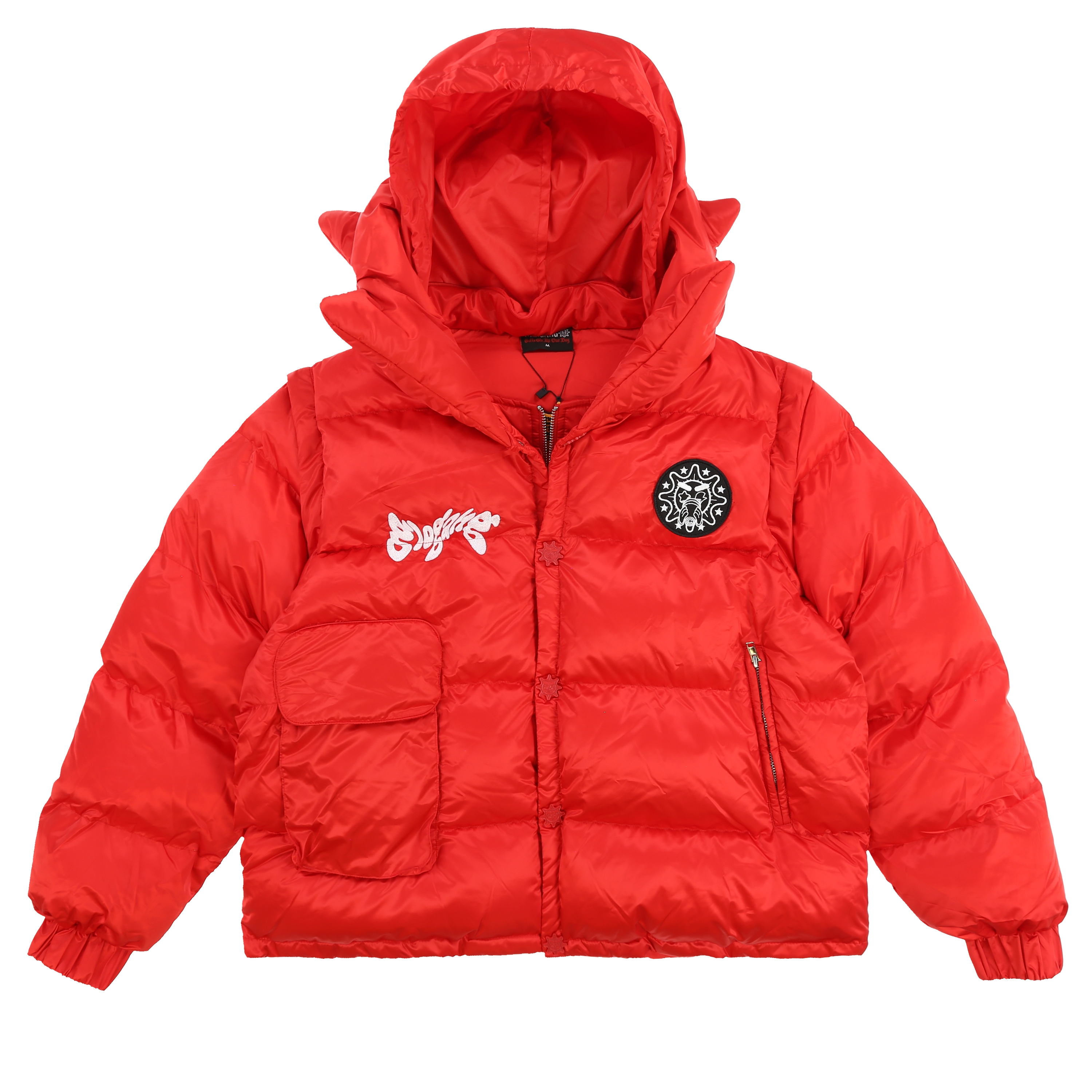 Red puffy jacket on sale