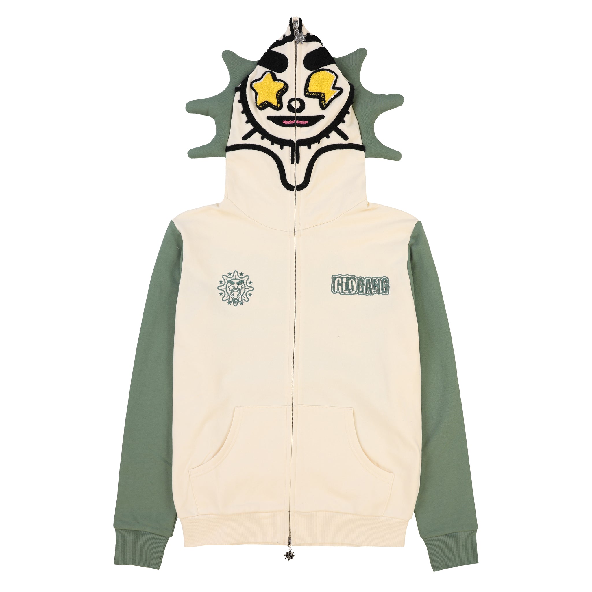 glo gang gear Glomerica Full Zip Hoodie (Cream/Sage)