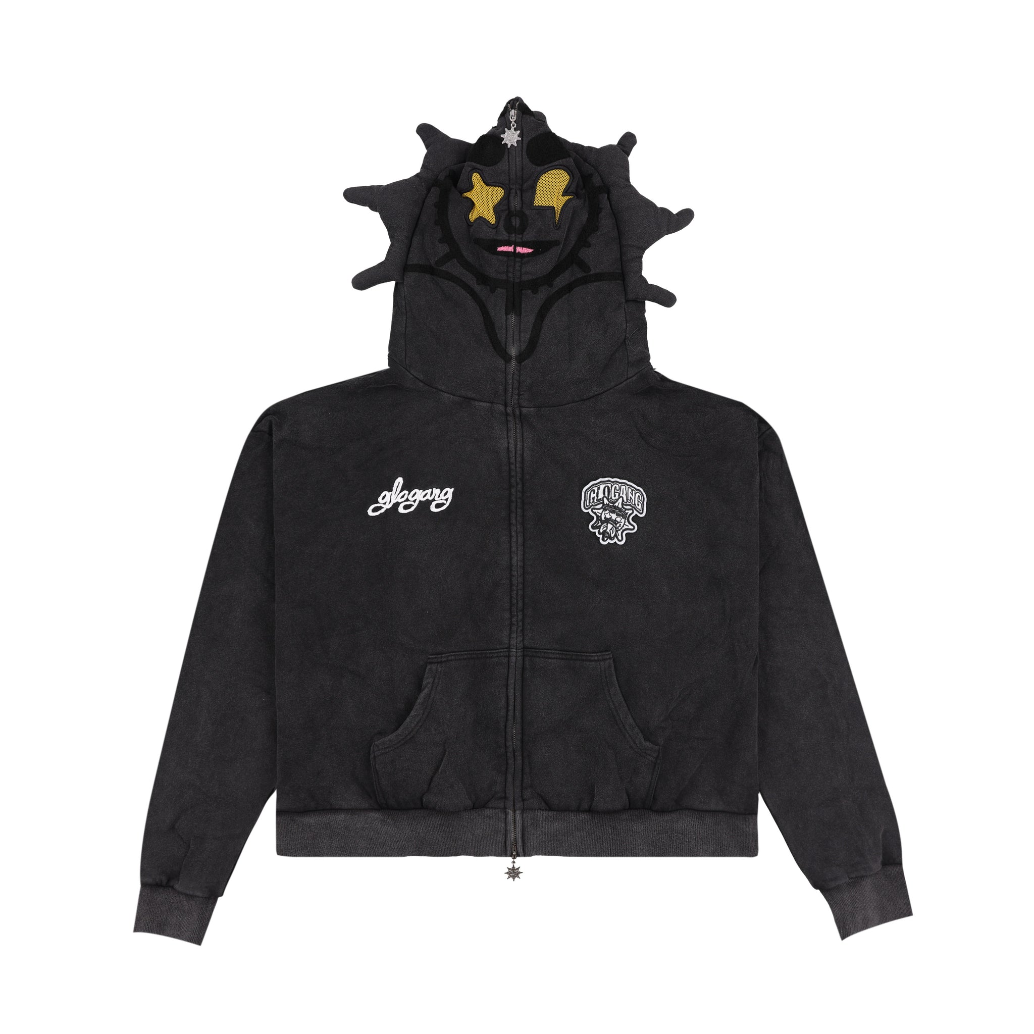 glo gang gear Full Zip Hoodie (Black) Conch Shell Transformed with Spring Farbe:Amelia Pink
