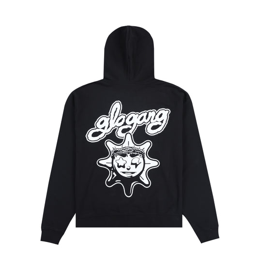 Glo Gang Font Logo Zip Up Hoodie (Black)