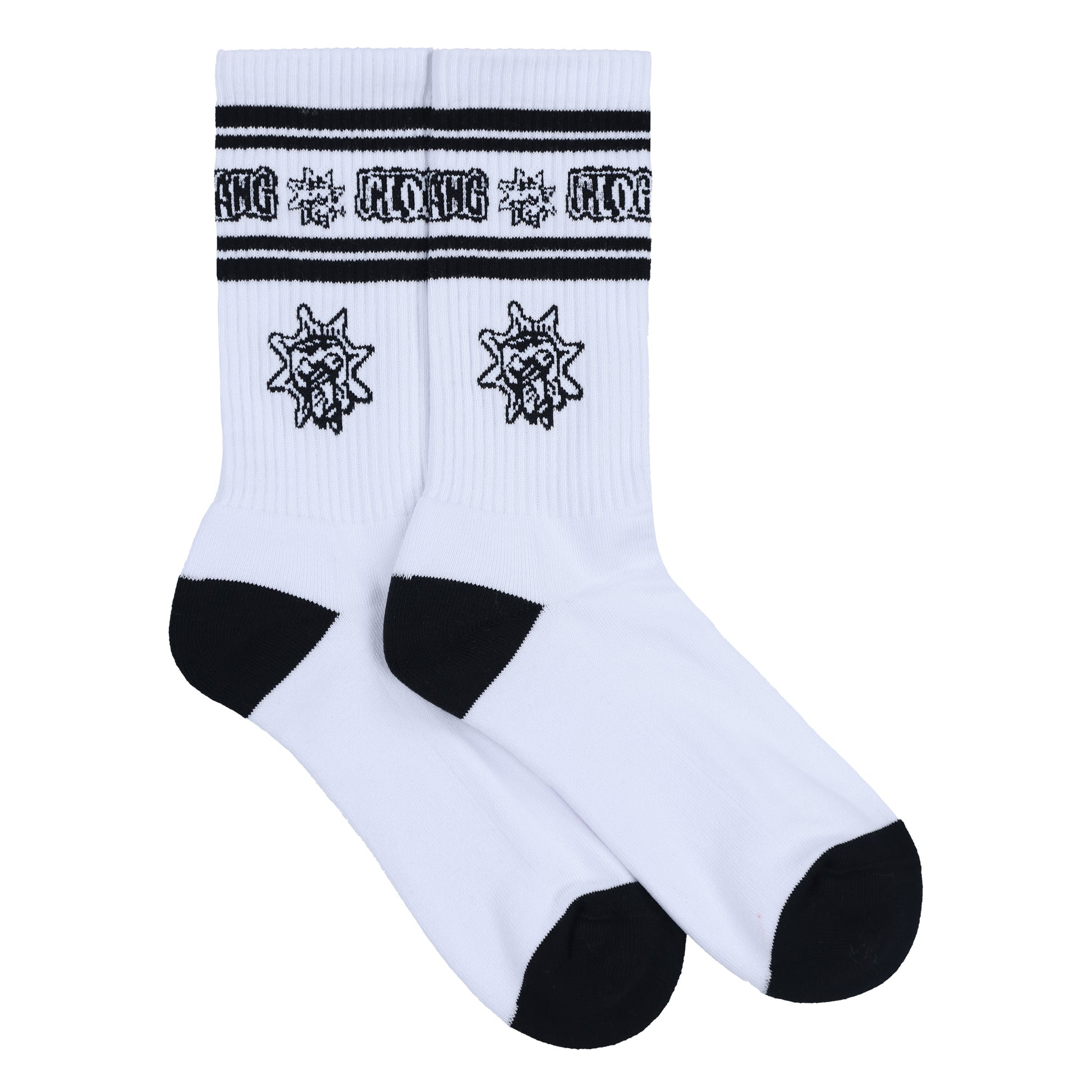 Glo Gang Logo Stripe Socks (White)
