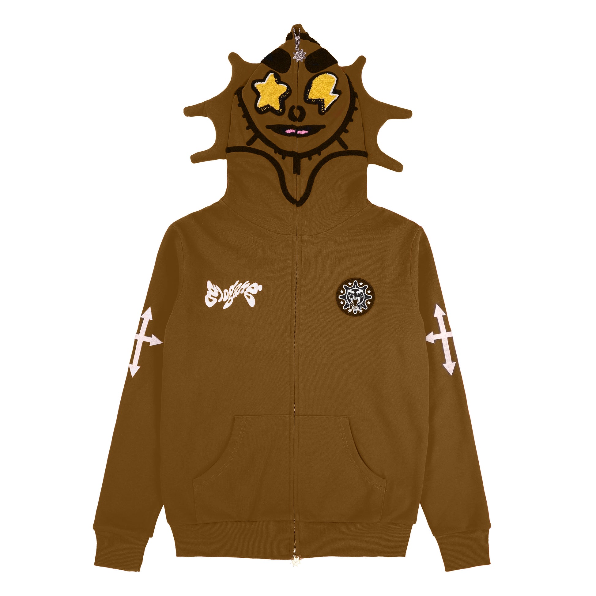 Glo Man Full Zip Hoodie (Brown)