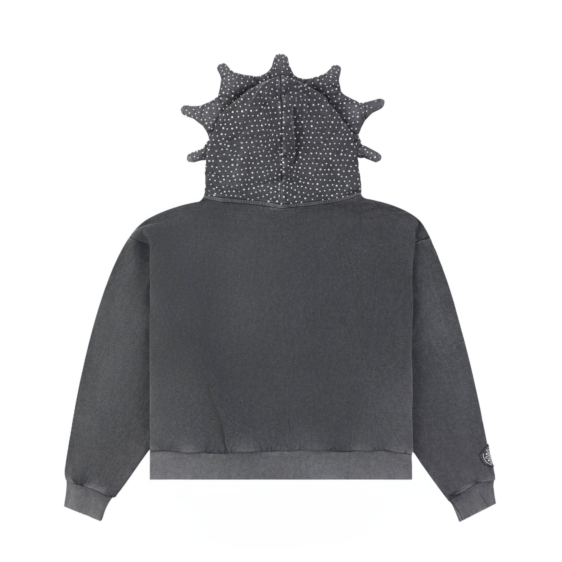 Glo Man Rhinestone Hoodie (Charcoal Wash)