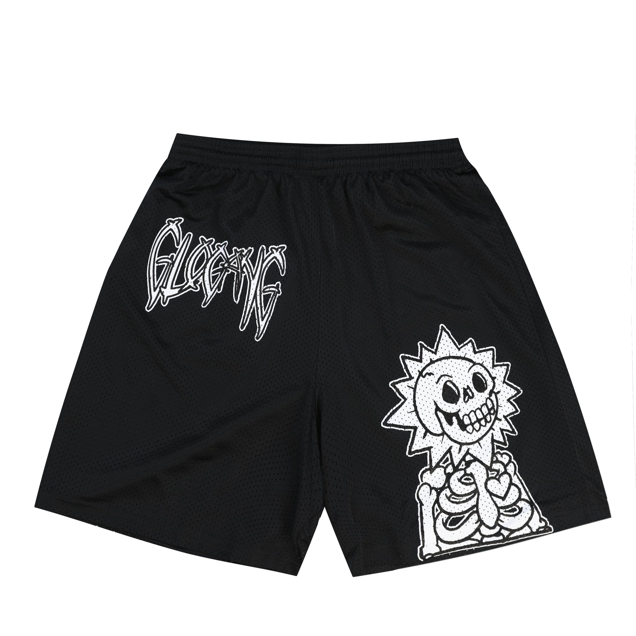 Glo Skeleton Mesh Shorts (Black)