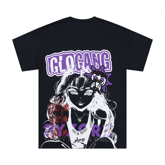 Glo Sun Logo Purple Vert Tee (Black)