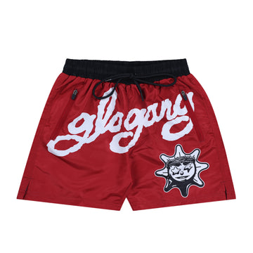 Glo Gang Script Font Shorts (Red)