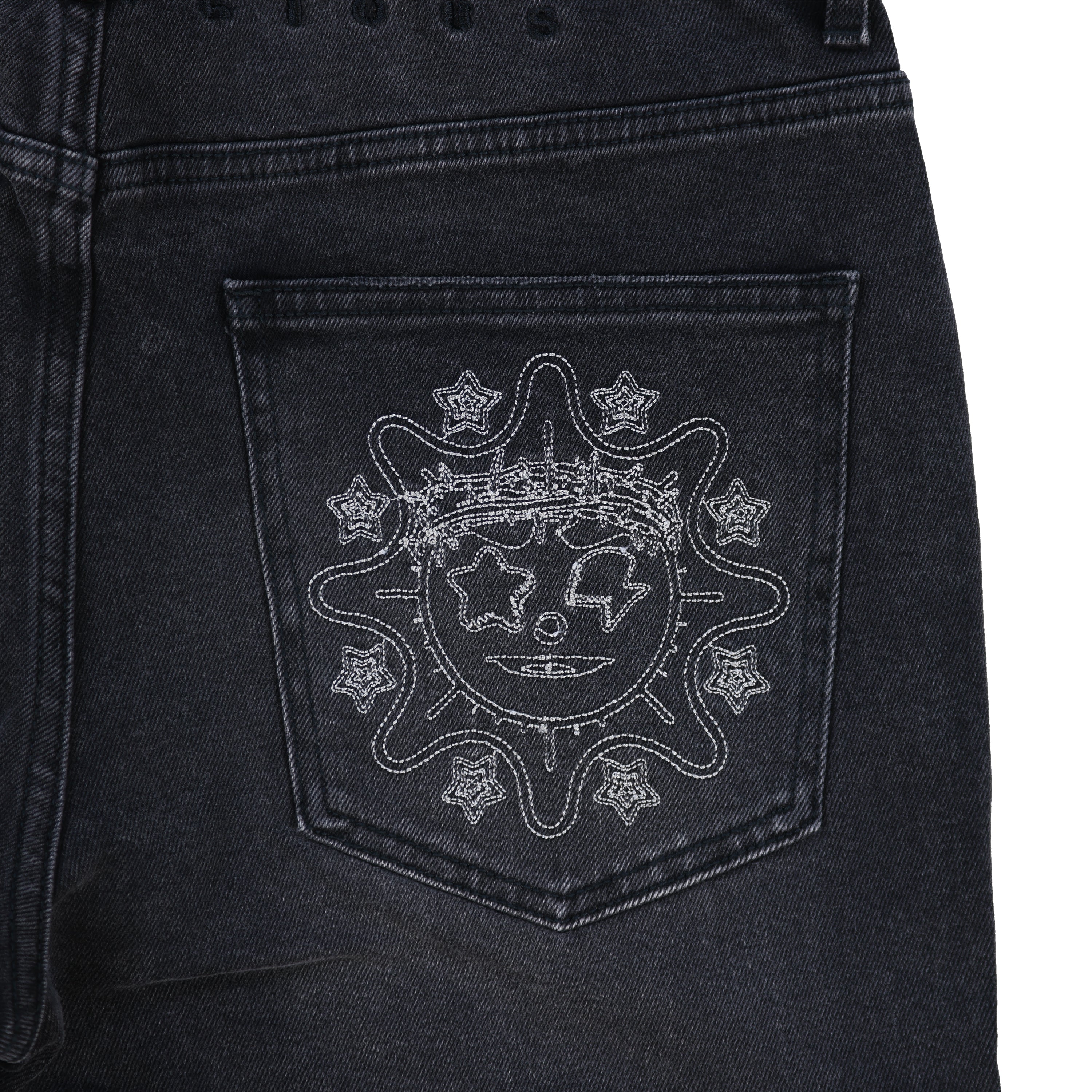 Glo Gang Denim Cargo Flare (Black)
