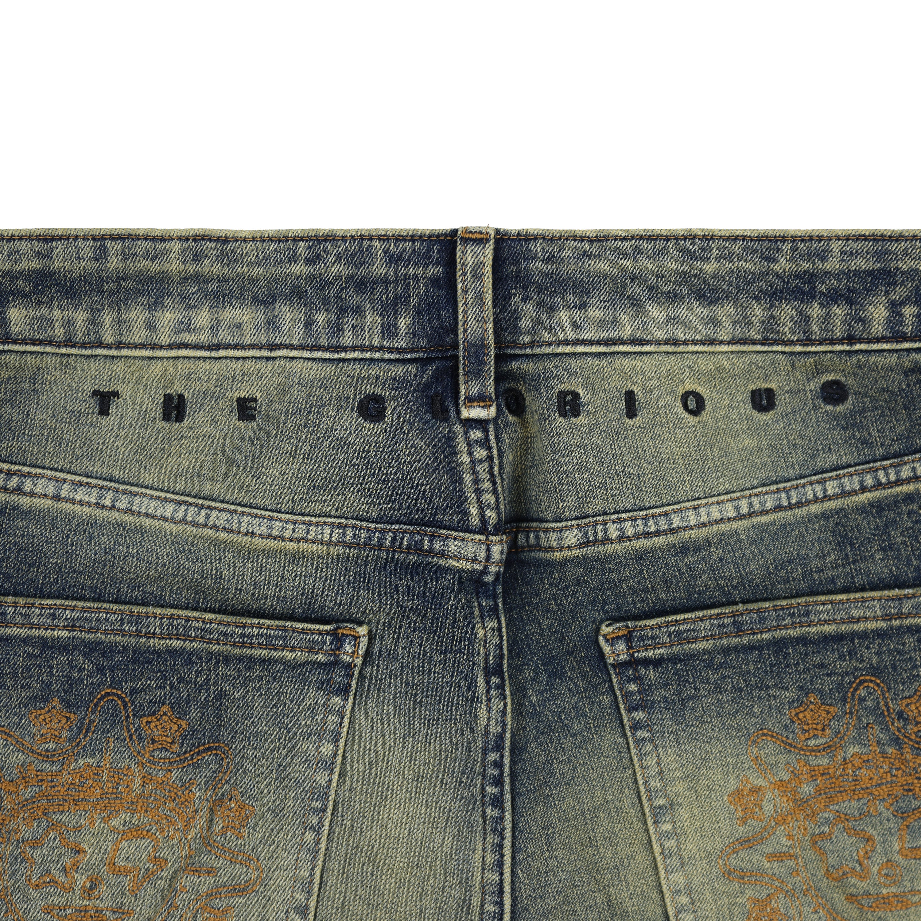 Glo Gang Denim Cargo Flare (Indigo Denim)