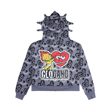 I Heart Glo Full Zip Hoodie (Black)