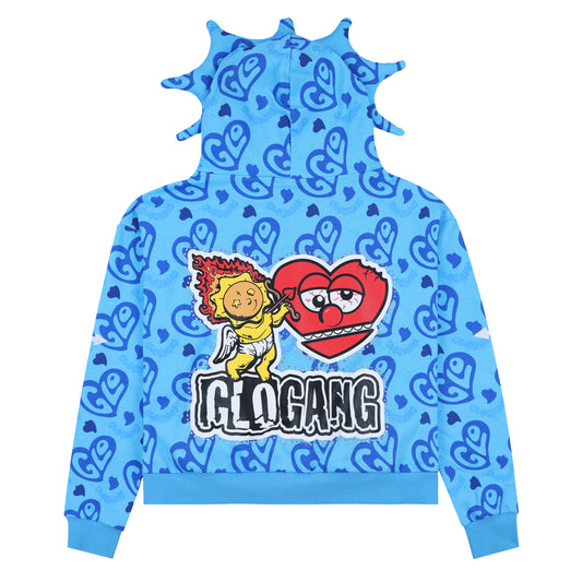 I Heart Glo Full Zip Hoodie (Blue)