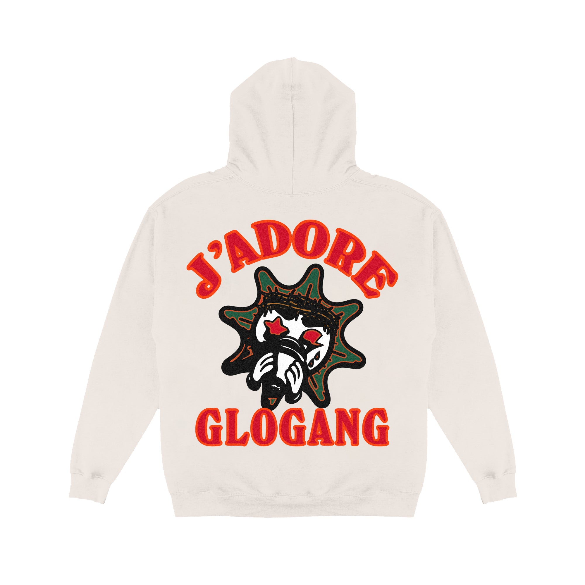 ユニセックス GLOGANG J'Adore フーディ パーカー J-Adore-Hoodie-Cream-02.jpg?v=