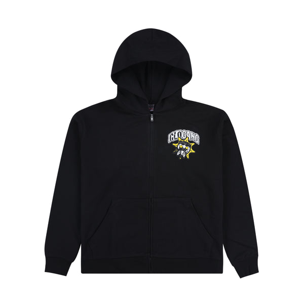 GLOGANG Logo フーディー ブラック Glo Gang | Glo Gang Font Logo Zip Up Hoodie (Black) | Hoodi…