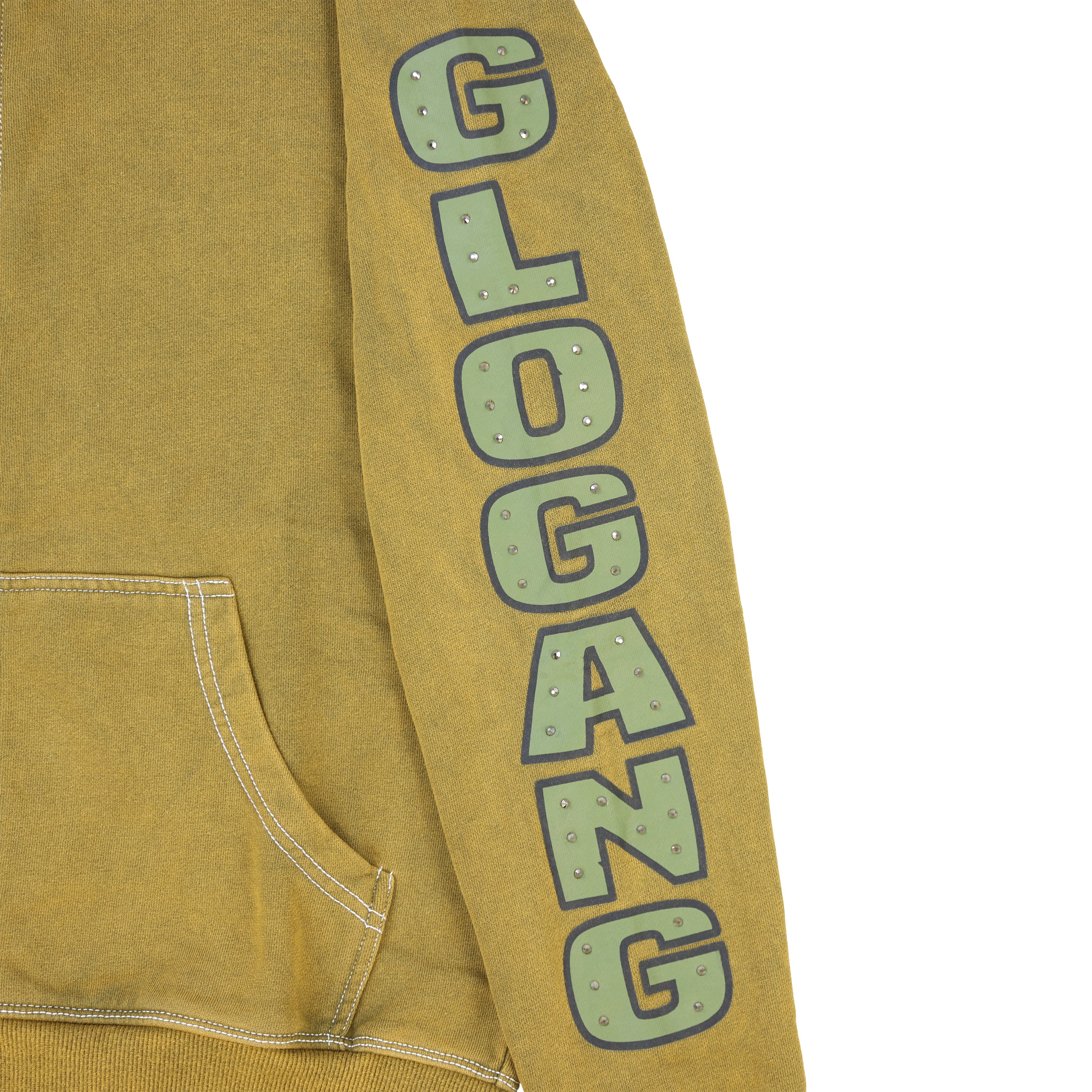 関税送料込 GLOGANG Renegades ロゴ ジップアップパーカー Glo Gang Renegades Full Zip Hoodie (Olive Washed)