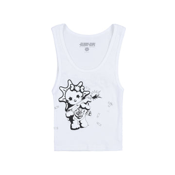 Say Hello to my DracGlo Crop Tank Top (White)