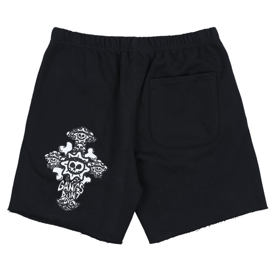 The Fallen Glory Cross Cut Off Shorts (Black)