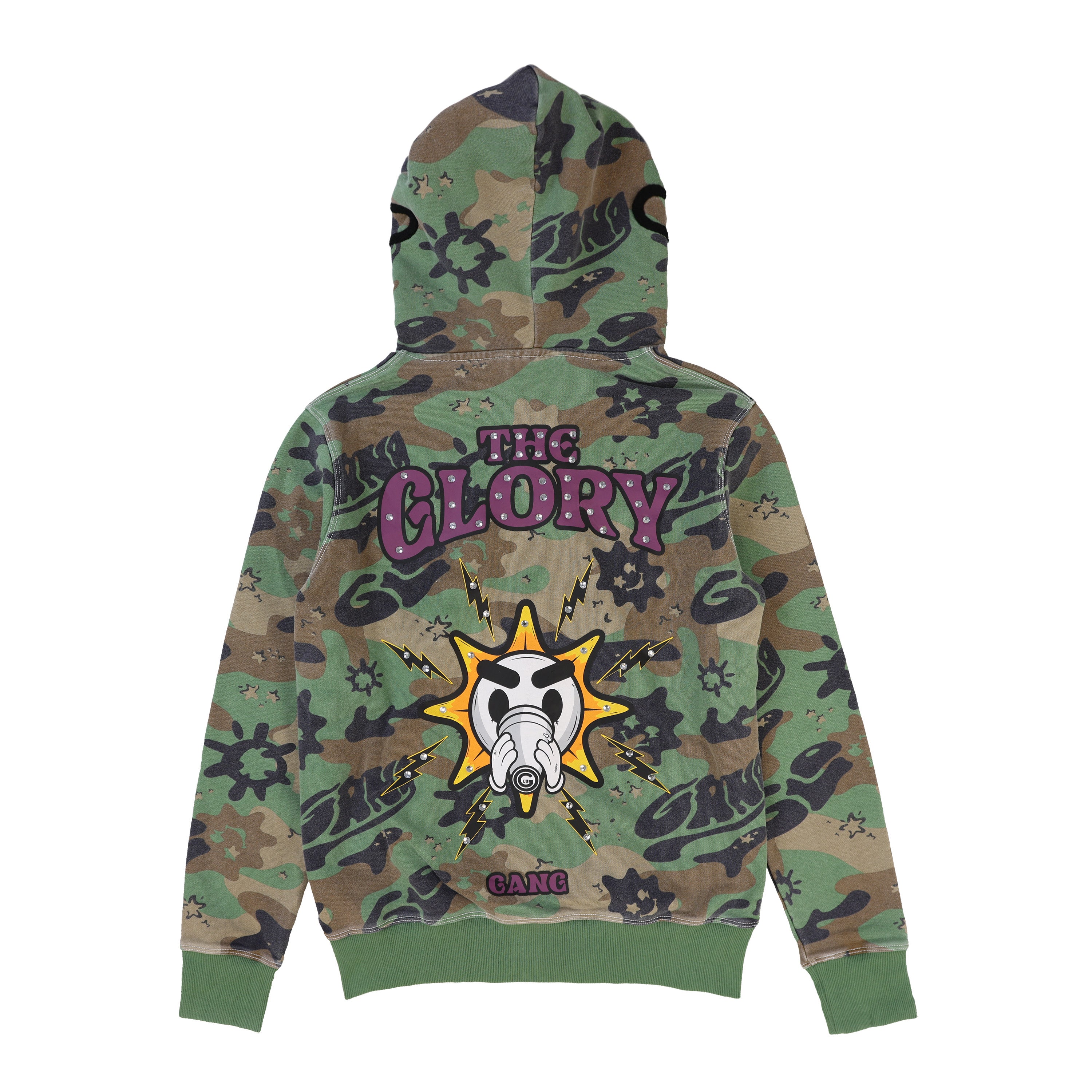 The Glory Full Zip Hoodie (Green Wash Camo)