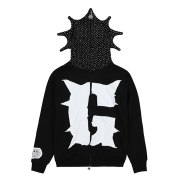 Glo Man Rhinestone Hoodie (Black)