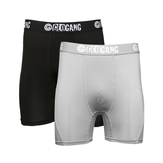 Glo Gang Boxer Briefs 2-Pack (Black/Athletic Grey)