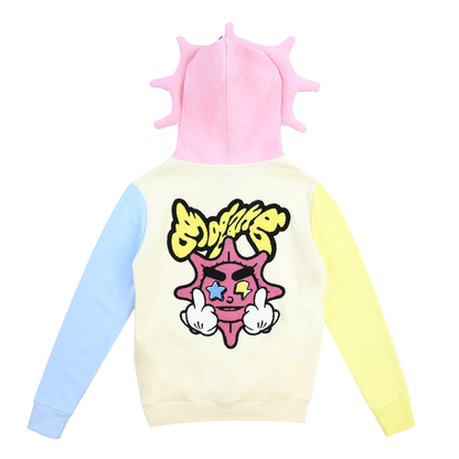 Glo Man Zip Hoodie (Pastel Yellow/Pink/Blue)