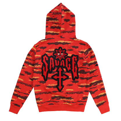 Glo Savage Hoodie (Red Camo)