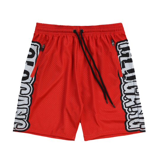 Glo Gang Side Font Shorts (Red)