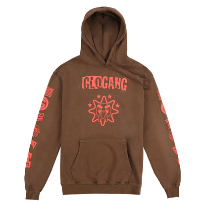 300 Gloyalty Hoodie (Brown/Electric Red)