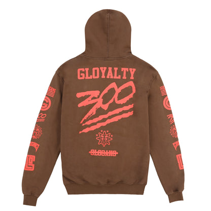 300 Gloyalty Hoodie (Brown/Electric Red)