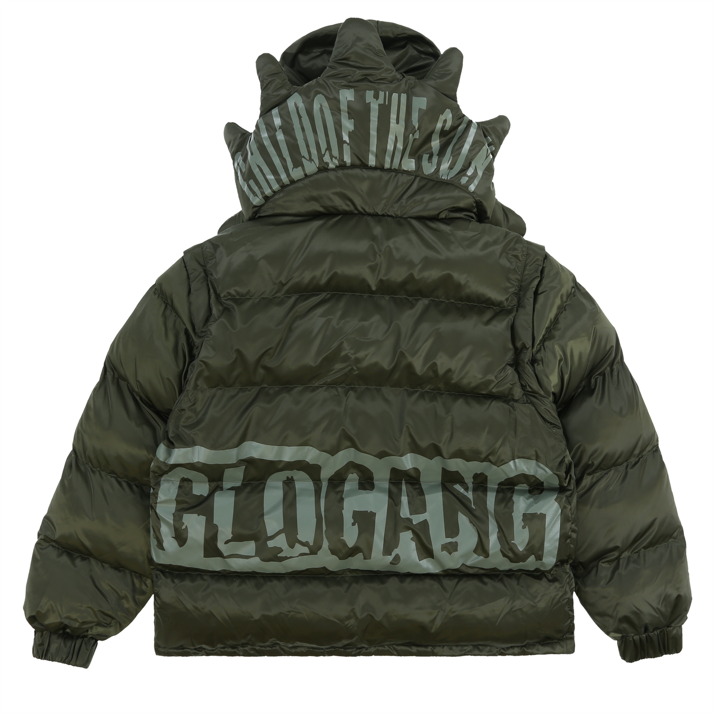 Glocler Flare Collar Puffer Jacket (Olive)