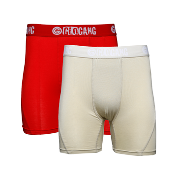 Glo Gang Boxer Briefs 2-Pack (Red/Tan)