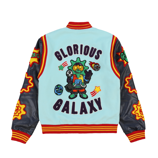 Glorious Galaxy Varsity Jacket (Turquoise)
